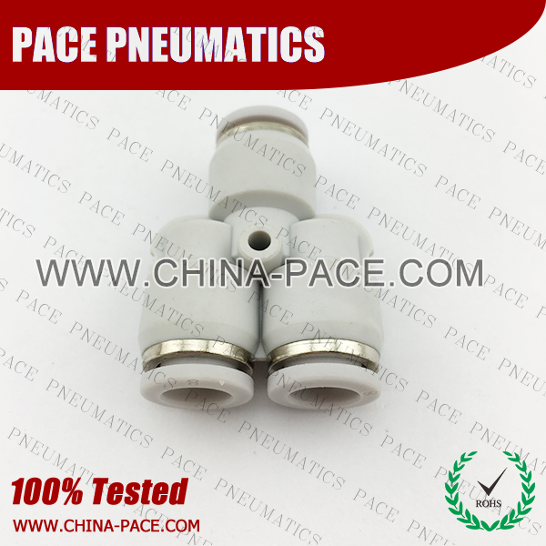 Grey White Reducer Y Polymer Push In Fittings, Composite Pneumatic Fittings, Plastic Air Fittings, one touch tube fittings, Pneumatic Fitting, Nickel Plated Brass Push in Fittings, pneumatic accessories.